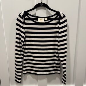 Anthropologie Maeve Black and White Striped Top